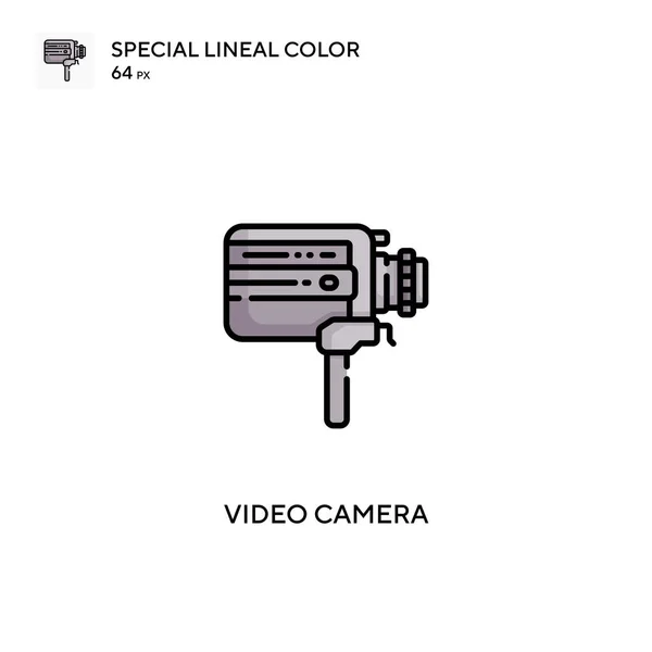 Κάμερα Βίντεο Ειδικό Εικονίδιο Διάνυσμα Χρώματος Lineal Εικονίδια Βιντεοκάμερας Για — Διανυσματικό Αρχείο