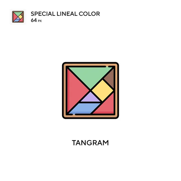 Tangram Speciale Icona Vettoriale Colore Lineare Icone Tangram Tuo Progetto — Vettoriale Stock