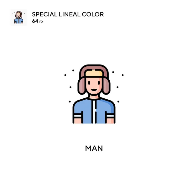 Man Speciale Lijnkleur Vector Icoon Man Iconen Voor Business Project — Stockvector