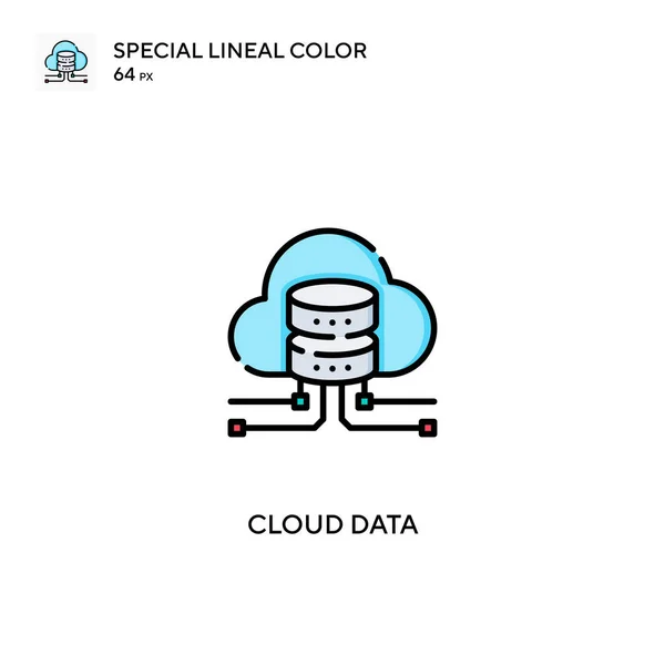 Datos Nube Icono Especial Vector Color Lineal Iconos Datos Nube — Archivo Imágenes Vectoriales