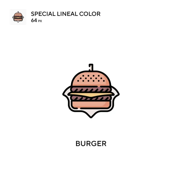 Burger Special Lineal Color Vector Icon Burger Icons Your Business — Stock Vector