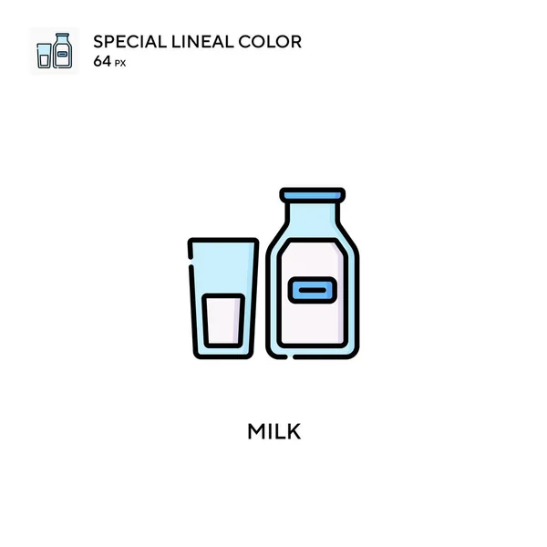 Молоко Спеціальний Лінійний Колір Вектор Значок Молочні Значки Вашого Бізнес — стоковий вектор