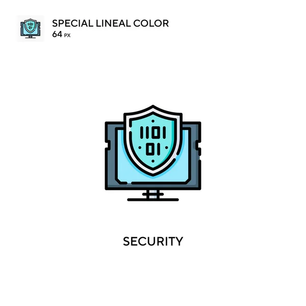Охрана Специальный Линейный Вектор Цвета Значок Иконки Безопасности Вашего Бизнес — стоковый вектор