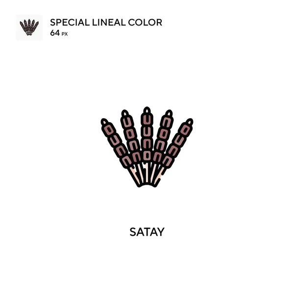 Satay Icono Especial Vector Color Lineal Iconos Satay Para Proyecto — Vector de stock