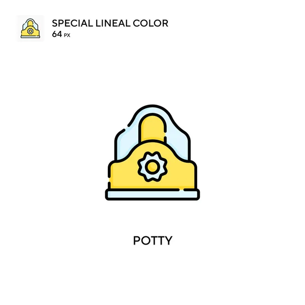 Potty Icono Especial Vector Color Lineal Iconos Inodoro Para Proyecto — Vector de stock