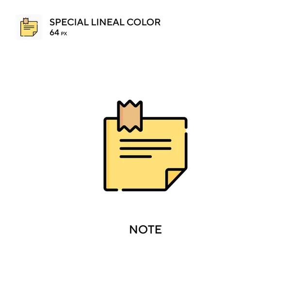 Nota Icono Especial Vector Color Lineal Nota Iconos Para Proyecto — Vector de stock