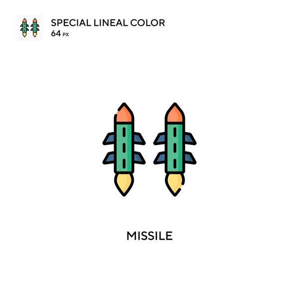 Rakete Spezielle Lineare Farbvektorsymbol Raketensymbole Für Ihr Geschäftsprojekt — Stockvektor