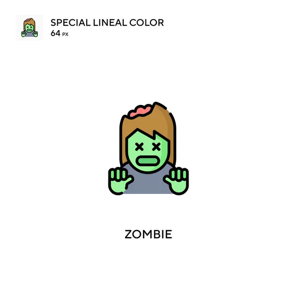 Zombie Especial Icono Vector Color Lineal Iconos Zombie Para Proyecto — Archivo Imágenes Vectoriales