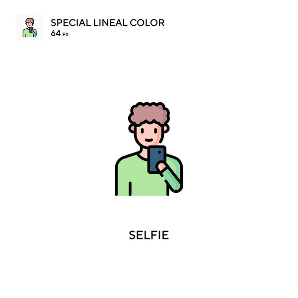 Selfie Icono Especial Vector Color Lineal Iconos Selfie Para Proyecto — Vector de stock