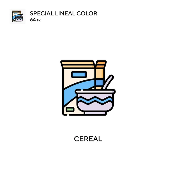 Cereal Icono Especial Vector Color Lineal Iconos Cereales Para Proyecto — Vector de stock