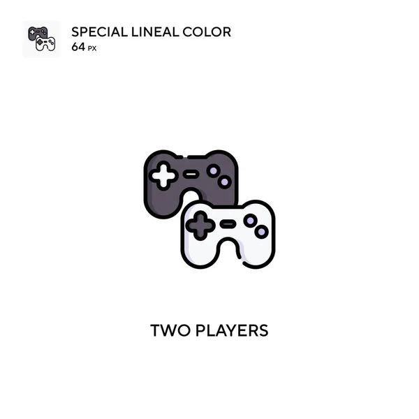 Två Spelare Speciella Linjal Färg Vektor Ikon Två Spelare Ikoner — Stock vektor