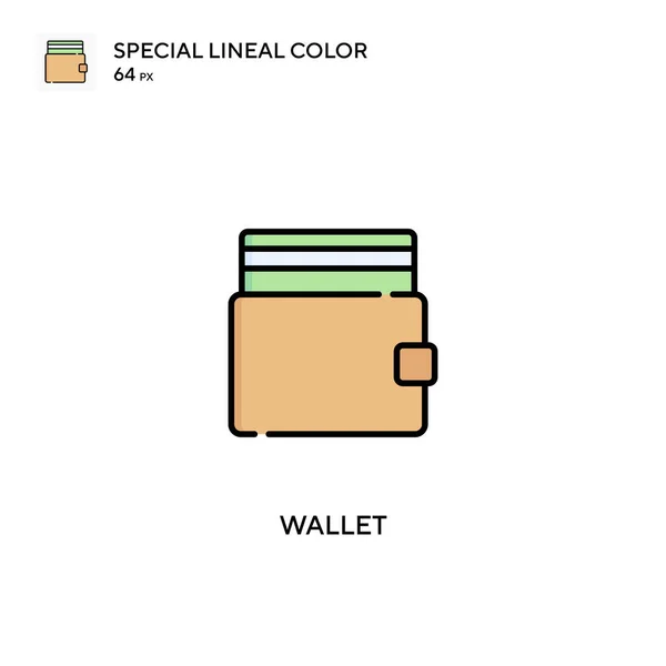 Wallet Special Lineal Color Vector Icon Ikony Úschovny Pro Váš — Stockový vektor
