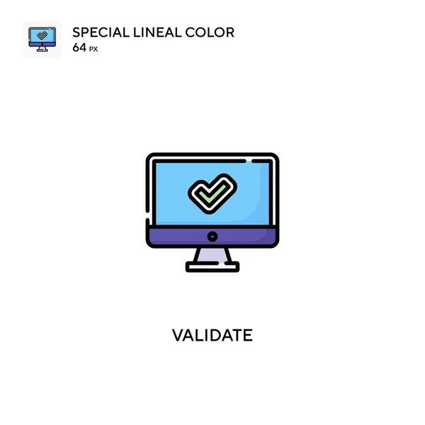 Validar Ícone Vetorial Cor Linear Especial Validar Ícones Para Seu — Vetor de Stock