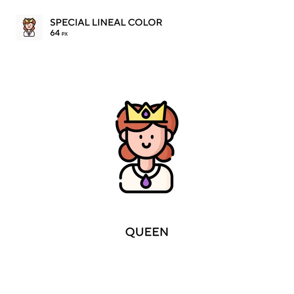 女王特殊线形彩色矢量图标 您的商业项目的女王图标 — 图库矢量图片