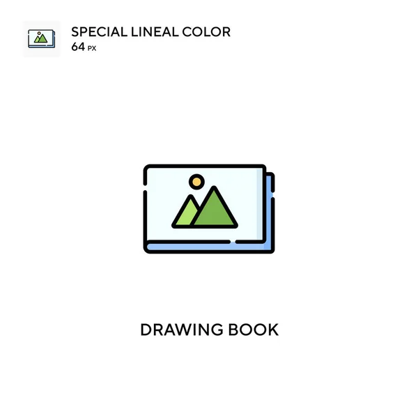 Zeichenbuch Spezielle Lineare Farbvektorsymbol Zeichnen Von Buchsymbolen Für Ihr Geschäftsprojekt — Stockvektor