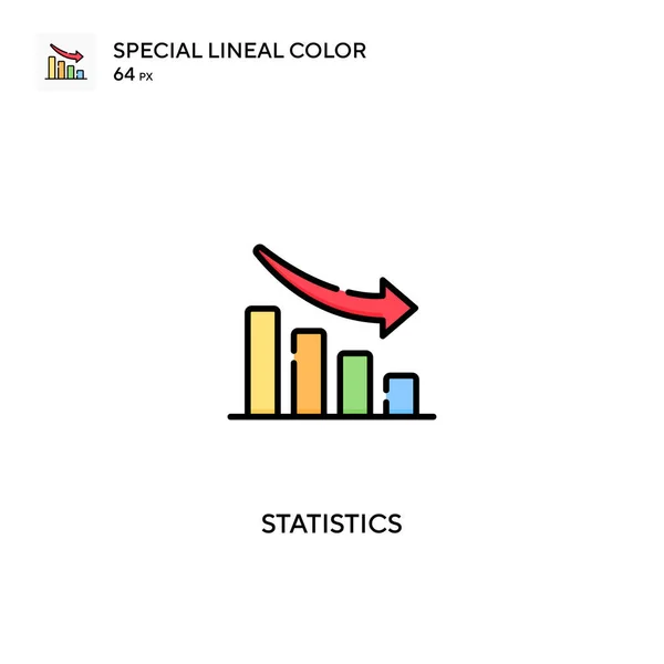 Statistica Speciale Icona Vettoriale Colori Lineari Icone Statistiche Tuo Progetto — Vettoriale Stock