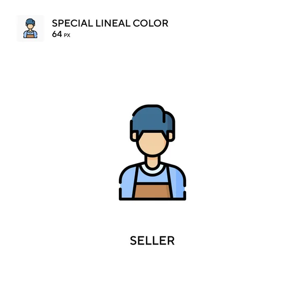 Icona Vettoriale Colore Lineare Speciale Del Venditore Icone Del Venditore — Vettoriale Stock