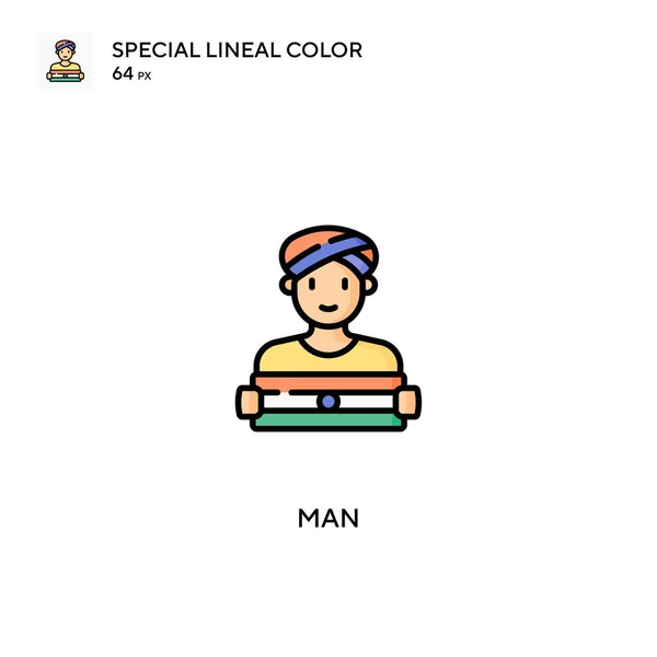 Hombre Especial Icono Vector Color Lineal Hombre Iconos Para Proyecto — Vector de stock