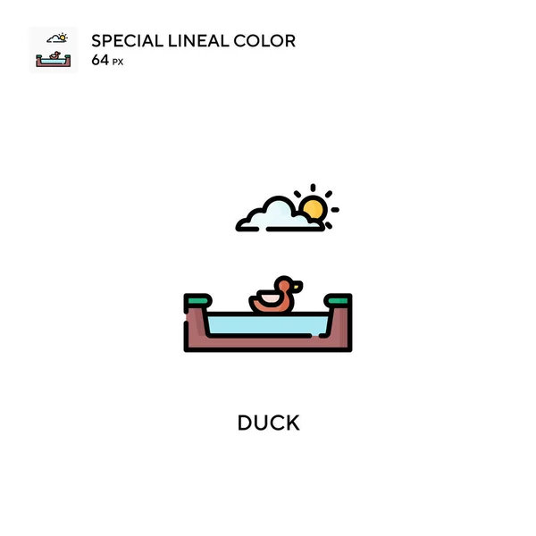 Duck Special Lineal Color Vector Icon 비즈니스 프로젝트용 아이콘 — 스톡 벡터