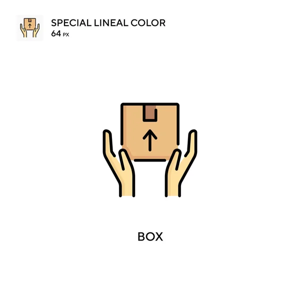 Vak Speciale Lijnkleur Vector Pictogram Box Iconen Voor Business Project — Stockvector