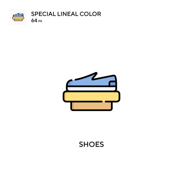 鞋子特殊的线形彩色矢量图标 鞋类图标为您的商业项目 — 图库矢量图片