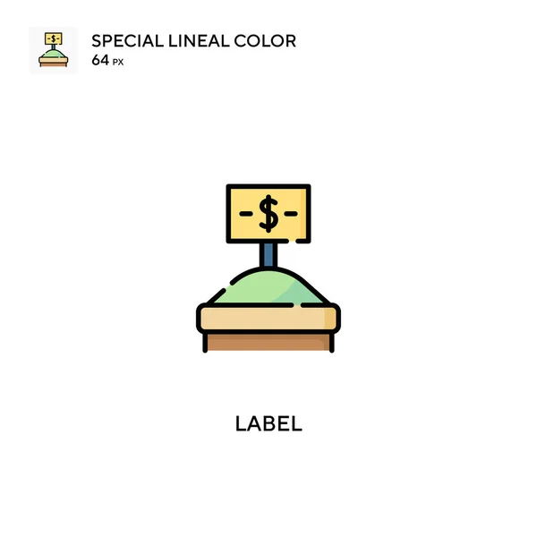 Etiqueta Icono Especial Vector Color Lineal Iconos Etiquetas Para Proyecto — Archivo Imágenes Vectoriales