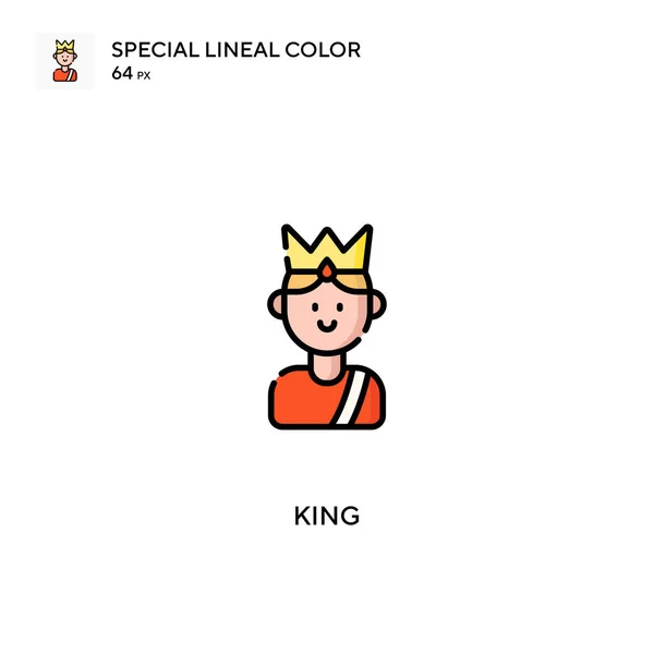 King Speciale Lijn Kleur Vector Pictogram King Iconen Voor Business — Stockvector