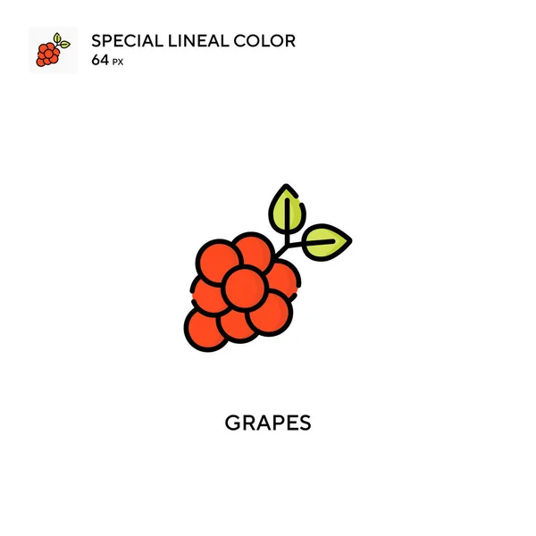 Druiven Speciale Lijnkleur Vector Icoon Druiven Iconen Voor Business Project — Stockvector