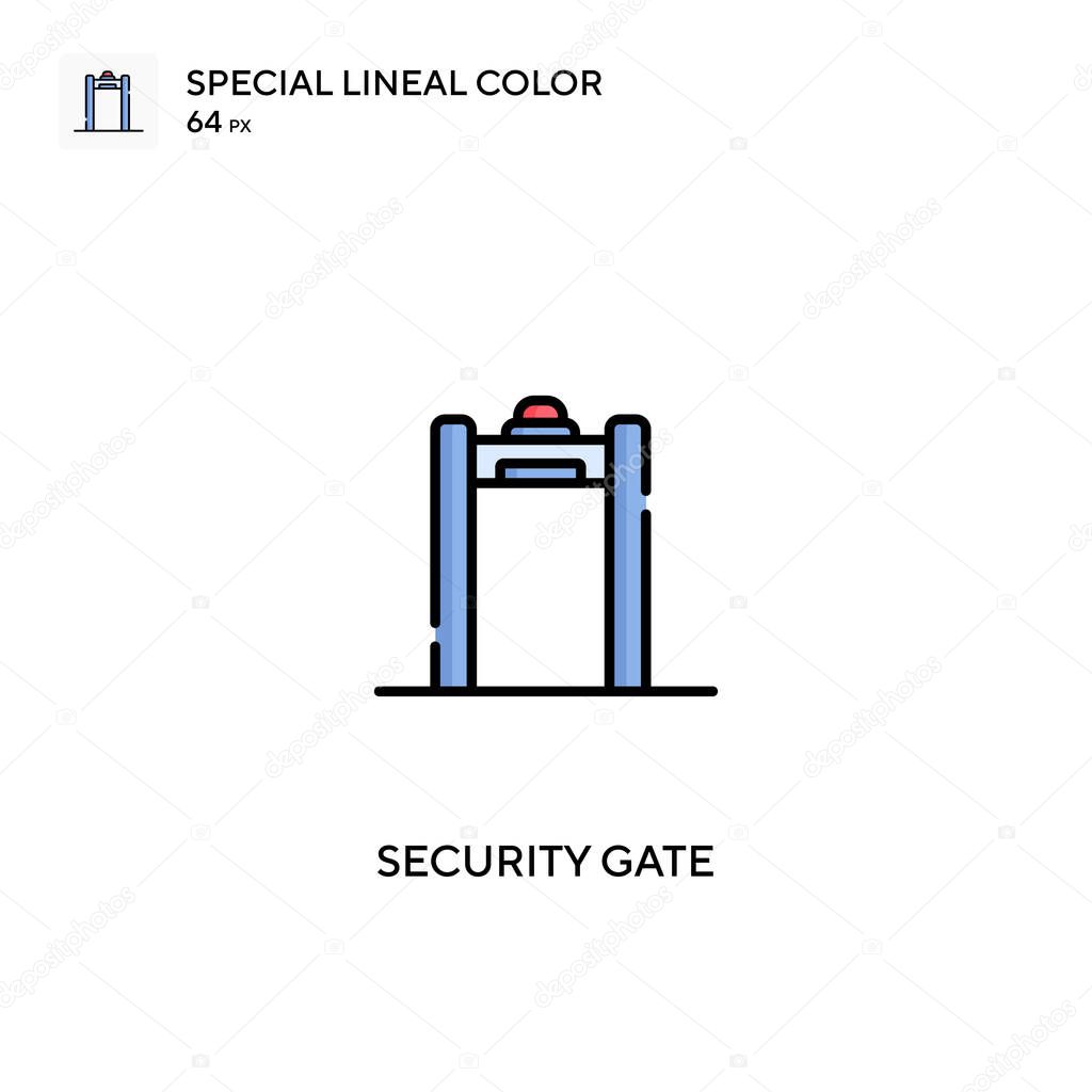 Security gate special lineal color vector icon. Security gate icons for your business project