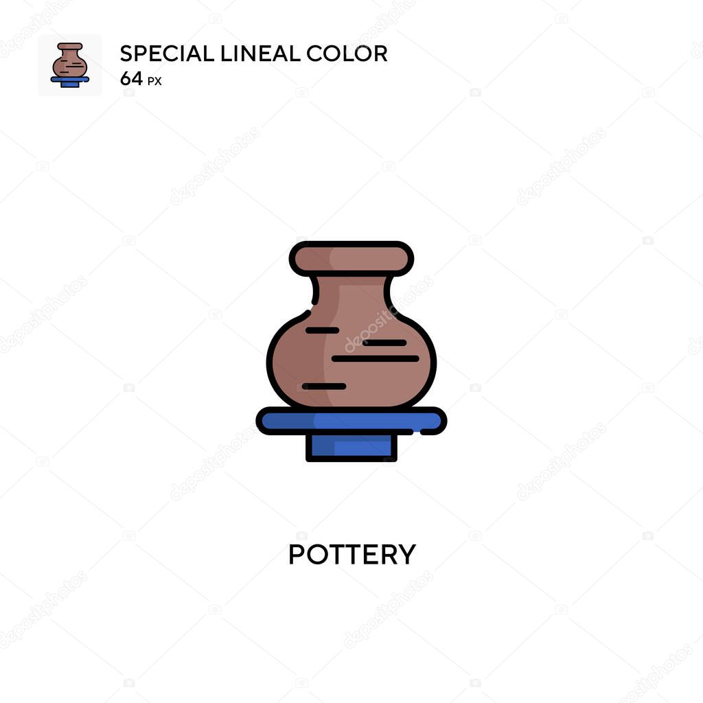 Pottery special lineal color vector icon. Pottery icons for your business project