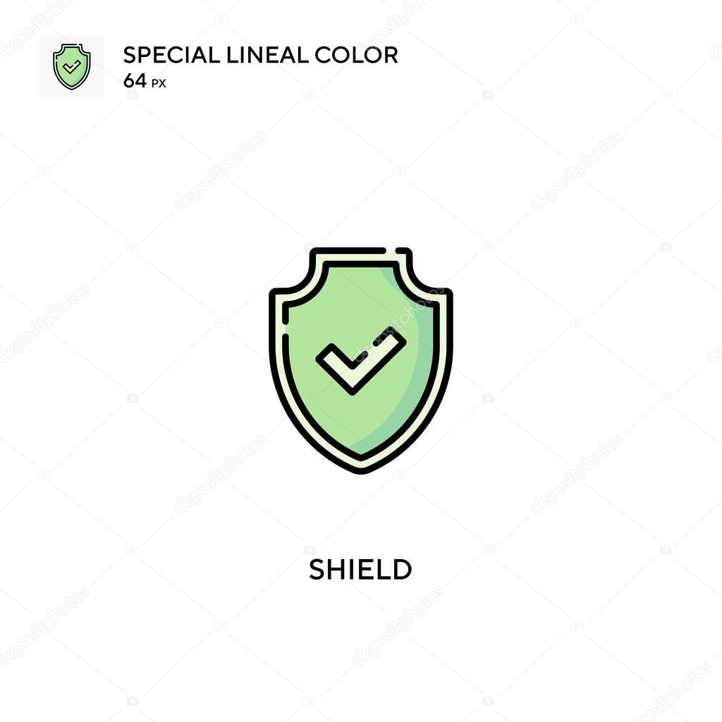 Shield special lineal color vector icon. Shield icons for your business project