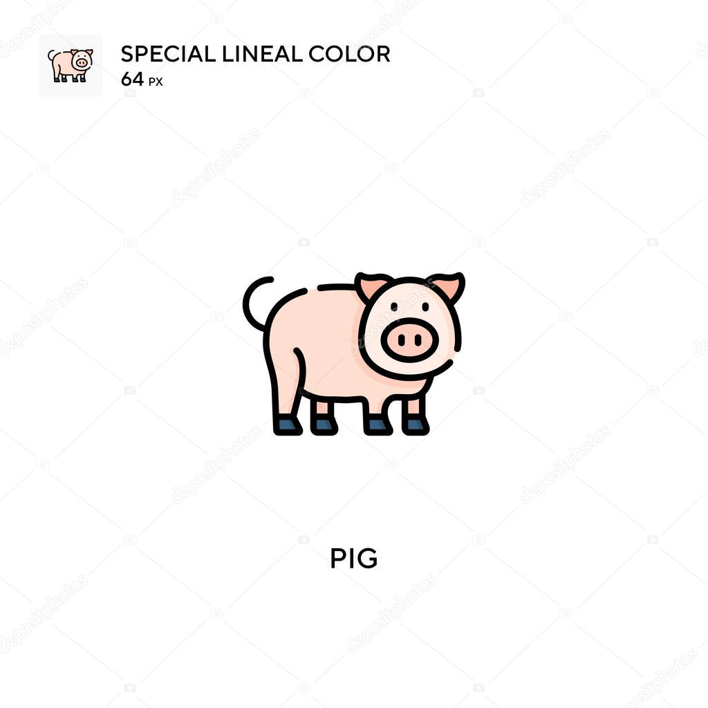 Pig special lineal color vector icon. Pig icons for your business project