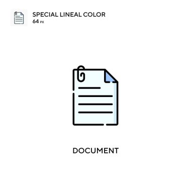 Belge Özel Doğrusal Renk Vektörü simgesi. İş projeniz için belge simgeleri