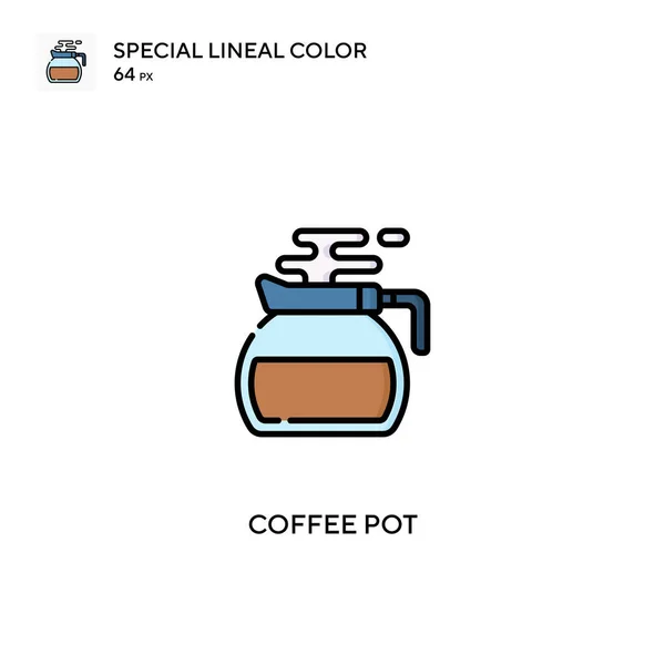 Coffee Pot Különleges Lineáris Szín Vektor Ikon Kávéfőző Ikonok Üzleti — Stock Vector