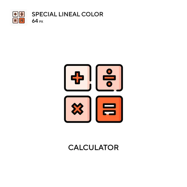 Calculator Speciale Lijnkleur Vector Pictogram Rekenmachine Pictogrammen Voor Business Project — Stockvector