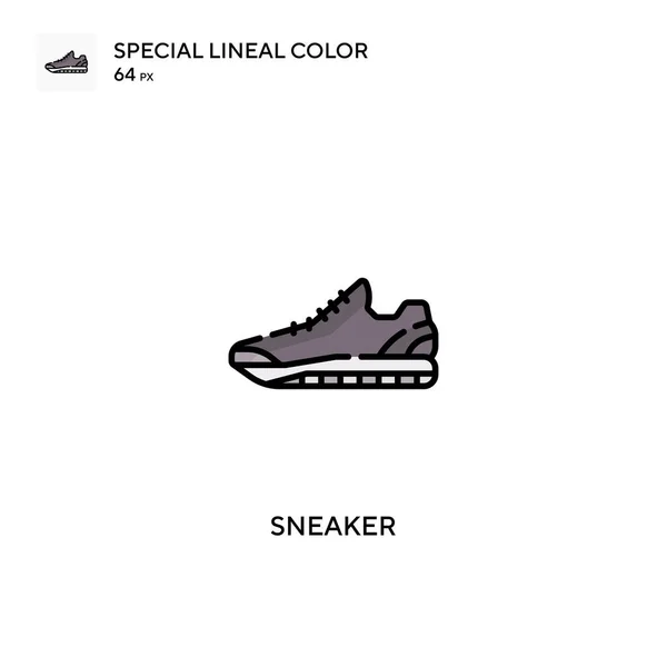 Sneaker Ícone Vetorial Cor Linear Especial Ícones Sapatilha Para Seu — Vetor de Stock