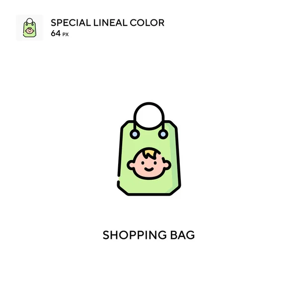 Bolsa Compras Icono Especial Vector Color Lineal Iconos Bolsa Compras — Archivo Imágenes Vectoriales