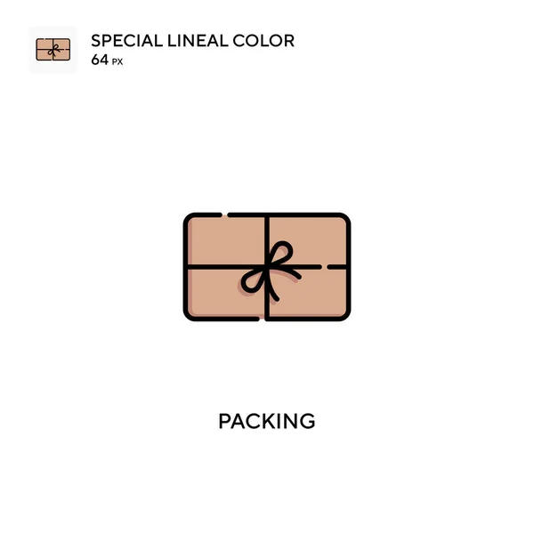 Embalaje Icono Especial Vector Color Lineal Iconos Embalaje Para Proyecto — Archivo Imágenes Vectoriales