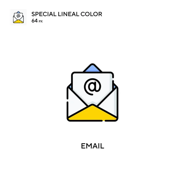 Email Icono Especial Vector Color Lineal Iconos Correo Electrónico Para — Vector de stock