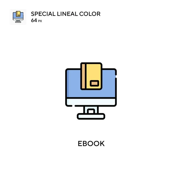 Ícone Vetorial Cores Linear Especial Ebook Ícones Ebook Para Seu — Vetor de Stock