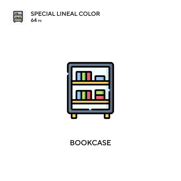 Bookcase Special Lineal Color Vector Icon Bookcase Icons Your Business — Stock Vector
