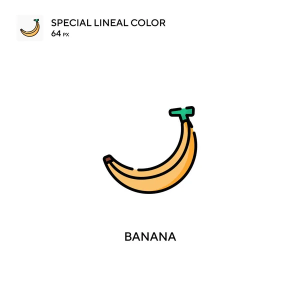Banana Icono Especial Vector Color Lineal Iconos Plátano Para Proyecto — Archivo Imágenes Vectoriales