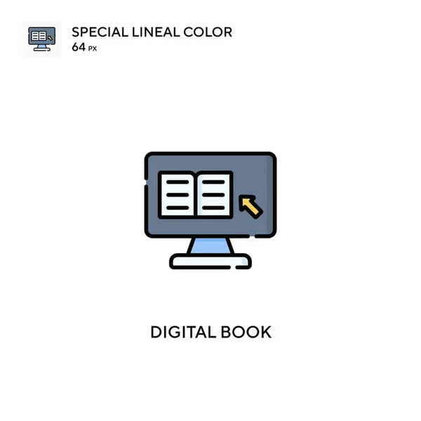 Digitális Könyv Speciális Lineáris Szín Vektor Ikon Digitális Könyv Ikonok — Stock Vector