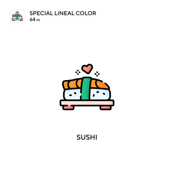 Sushi Icono Especial Vector Color Lineal Iconos Sushi Para Proyecto — Vector de stock