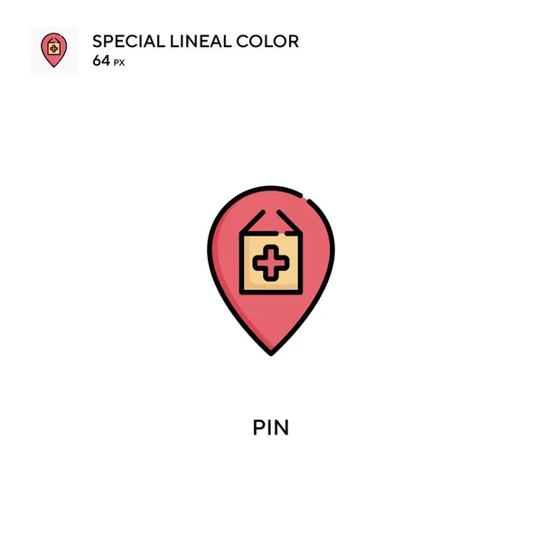Pin Különleges Lineáris Szín Vektor Ikon Pin Ikonok Üzleti Projektjéhez — Stock Vector