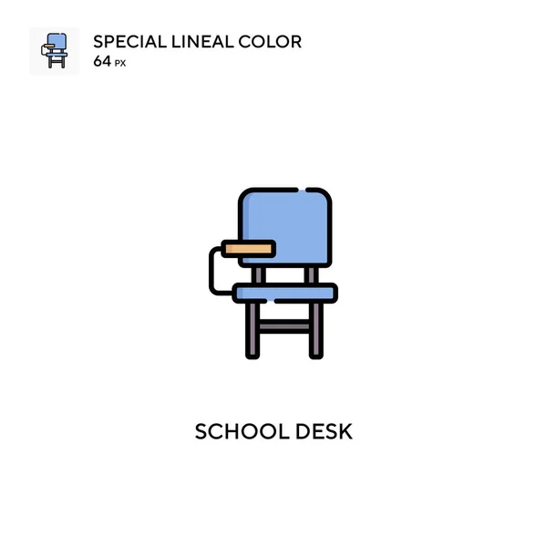 Escritorio Escolar Icono Especial Vector Color Lineal Iconos Escritorio Escuela — Archivo Imágenes Vectoriales