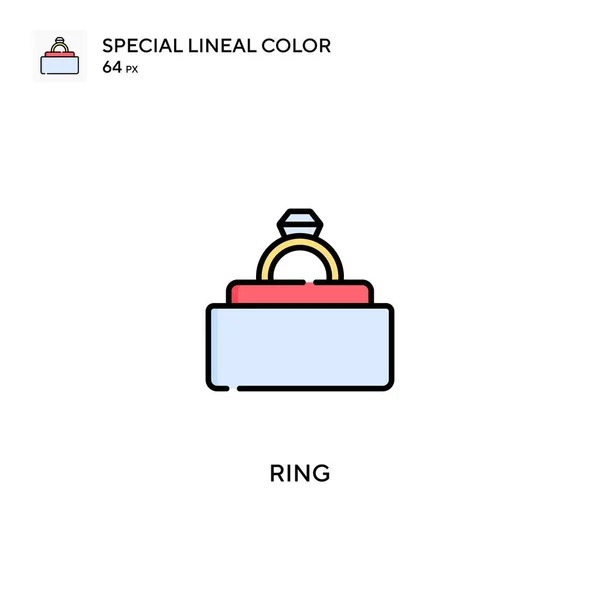 Ring Specjalna Ikona Wektora Koloru Linii Ikony Pierścieni Dla Twojego — Wektor stockowy