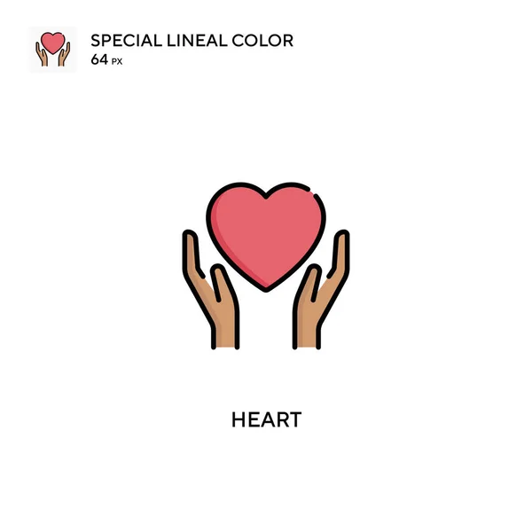 心脏特殊线型彩色矢量图标 您的商业项目的心脏图标 — 图库矢量图片