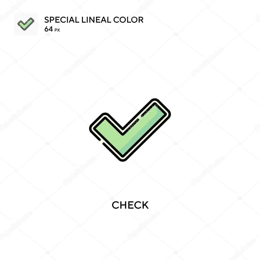 Check special lineal color vector icon. Check icons for your business project