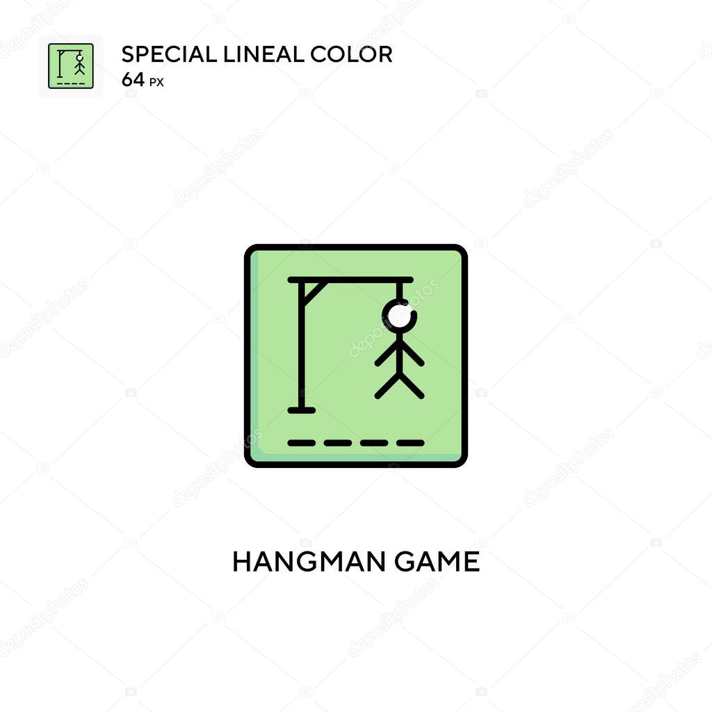 Hangman game special lineal color vector icon. Hangman game icons for your business project